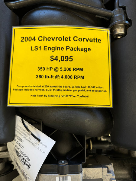 2004 Chevrolet Corvette LS1 Engine Package, Stock #ZK8077 - All American Classics, Inc.