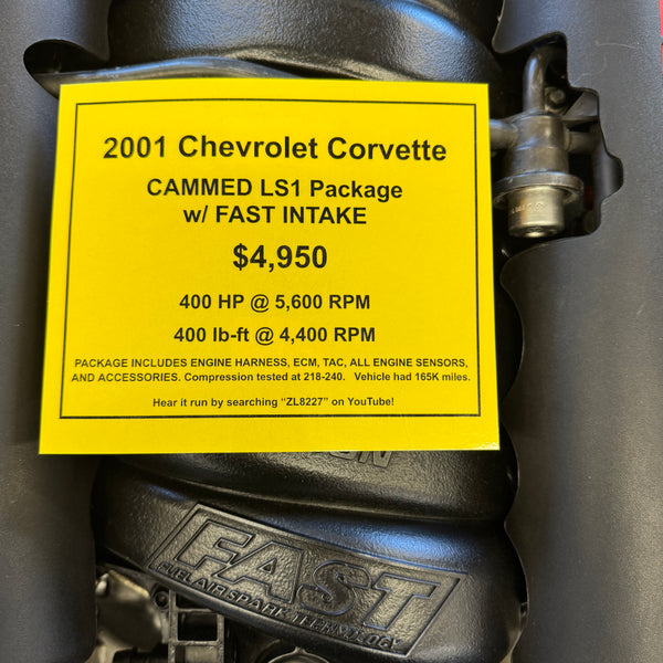 2001 Chevrolet Corvette LS1 Engine Package w/ Fast 98 Intake, Stock #ZL8227