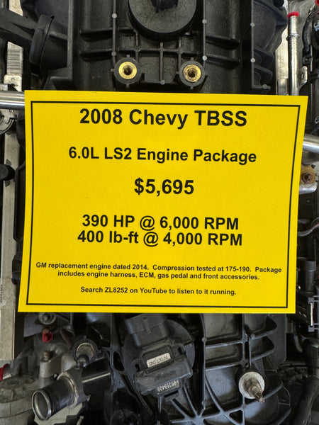 2008 Chevy Trailblazer SS 6.0L LS2 Engine Package, Stock #ZL8252