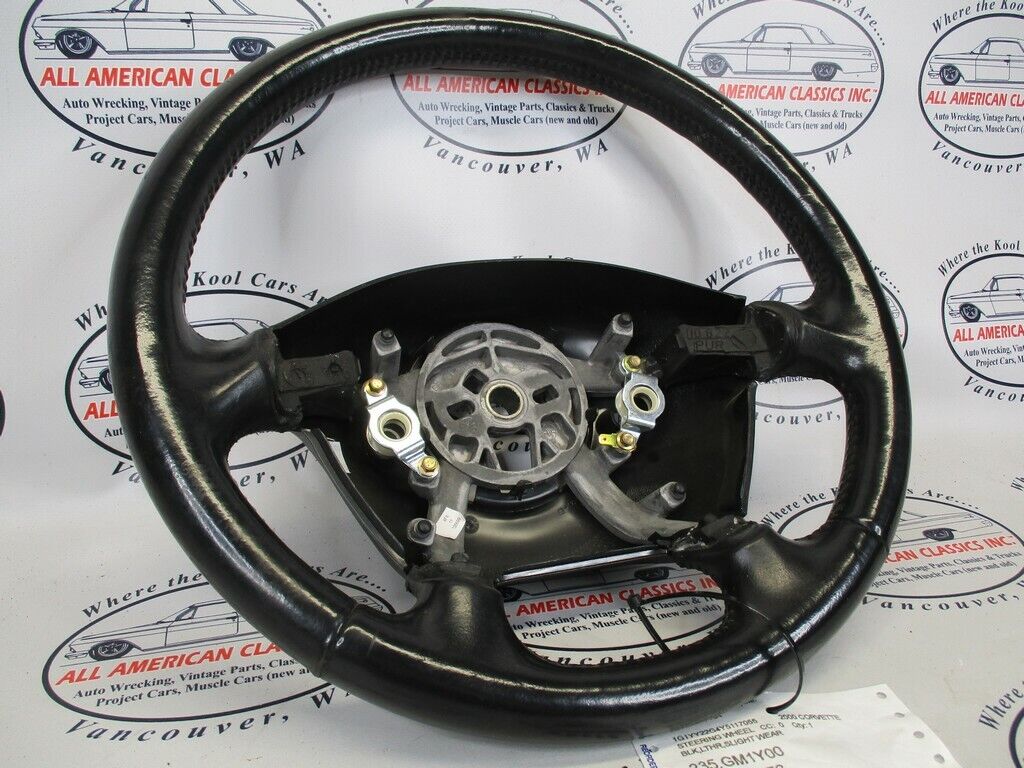 1997-2004 C5 Corvette BLACK 4-Spoke Steering Wheel Leather OEM GM - All American Classics, Inc.